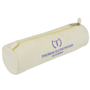 Custom Branded Round Cotton Pencil Cases in Natural printed with your logo from Total Merchandise