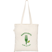 Logo branded recycled cotton tote bag from Total Merchandise