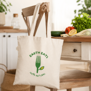 Lifestyle image of the Printed Recycled Cotton Tote Bags by Total Merchandise