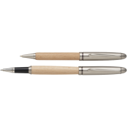An image of the pen and pencil supplied in the Beech Wood Pen Set from Total Merchandise