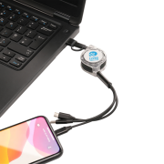 Lifestyle image of the 3-in-1 Reel Charger with Type-C Adapter from Total Merchandise