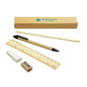 Custom Branded 5-Piece Eco-Friendly Stationery Set in Natural/Black from Total Merchandise