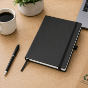 Lifestyle image of the Premium Soft Touch Regency A5 Notebook by Total Merchandise