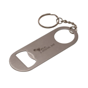 Promotional Bimpson Bottle Opener Keyring in Silver engraved with your logo from Total Merchandise