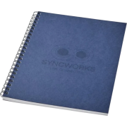 Logo branded Recycled A5 Colour Spiral Notebook in Dark Blue from Total Merchandise