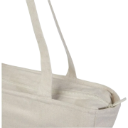 A close up image of the Aware™ Weekender Recycled Tote Bag in Oatmeal from Total Merchandise