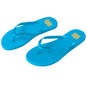 Promotional S/M Flip Flops with PVC Straps in Light Blue printed with your company logo