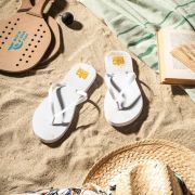 A lifestyle image of the L/XL Flip Flops with PVC Straps from Total Merchandise