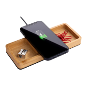 Custom Bamboo Desktop Organiser with Wireless Charger from Total Merchandise