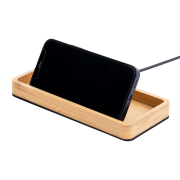 Promotional Bamboo Desktop Organiser with Wireless Charger from Total Merchandise