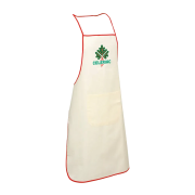 Custom Branded Chilli Cotton Apron in Natural/Red printed with your logo from Total Merchandise