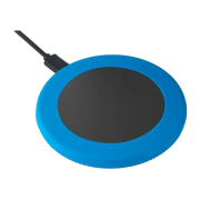 Promotional REEVES Wireless Charger in Black/Cyan from Total Merchandise