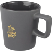 Promotional Ross 280ml Ceramic Mug in Matt Grey with a design from total Merchandise