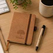 Lifestyle image of the A6 Sustainable London Notebooks by Total Merchandise
