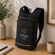 Lifestyle image of the Trails GRS RPET Backpack customised by Total Merchandise