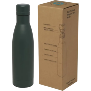 500ml Recycled Stainless Steel Insulated Water Bottle in Green Flash with the box
