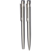 Custom branded Recycled Stainless Steel Pen Sets in Silver with a design from Total Merchandise