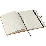 The inside of the Recycled A5 Leather Notebook with a design from Total Merchandise