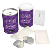Promotional Starter Welcome Handy Can Kit with full colour design from Total Merchandise