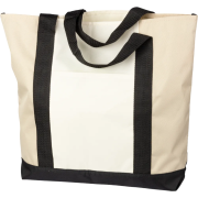 Customisable RPET Tote Bag in Beige/Black branded with your logo from Total Merchandise