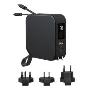 Personalisable Urban Vitamin Saratoga 5-in-1 20W Universal Charger in Black from Total Merchandise