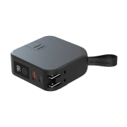 Custom Printed Urban Vitamin Saratoga 5-in-1 20W Universal Charger in Black from Total Merchandise