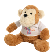 Customised 15cm Max Monkey Teddy in Brown/White branded with your logo from Total Merchandise