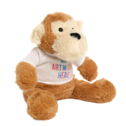Promotional 15cm Max Monkey Teddy in Brown/White branded with your logo from Total Merchandise