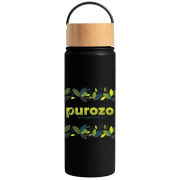 Promotional 530ml Double Walled Stainless Steel Bottle in Black from Total Merchandise