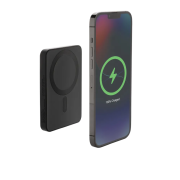 Promotional RCS Recycled Plastic 5000mAh Magnetic Powerbank in Black from Total Merchandise