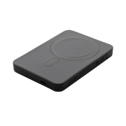Personalisable RCS Recycled Plastic 5000mAh Magnetic Powerbank in Black from Total Merchandise