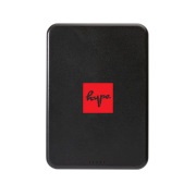 Logo Printed RCS Recycled Plastic 5000mAh Magnetic Powerbank in Black from Total Merchandise