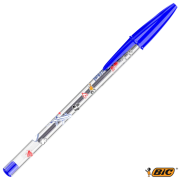 Custom Branded BIC® Cristal® Expression Ballpens in Blue/Clear printed with your company logo