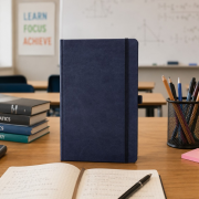 Personalised Medium Ivory Tucson Notebook with Graph Paper in China Blue from Total Merchandise