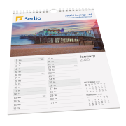 Branded A4 Smart Calendar Wall Planner List in White printed with your logo from Total Merchandise