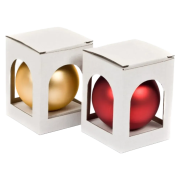 Custom Printed 80mm Glass Baubles printed with your company logo from Total Merchandise