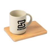 Mug & Bamboo Board Set in Cream