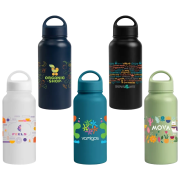 915ml Double Walled Recycled Stainless Steel Bottles with a full-colour design