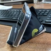 Microfiber Bean Bag Wedge Phone Stand & Cleaner