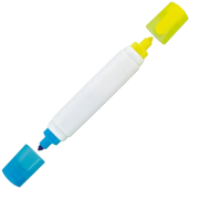 Customisable Duett Highlighter Pen in Yellow/Blue branded with your logo from Total Merchandise