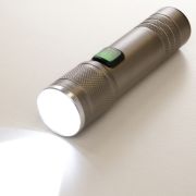 Promotional Hawthorn Rechargeable Torch in Gunmetal engraved with your logo from Total Merchandise