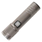 Customised Hawthorn Rechargeable Torch in Gunmetal engraved with your logo from Total Merchandise