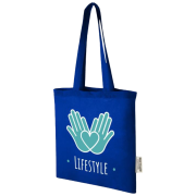 Madras Recycled Cotton Tote Bag in Royal Blue