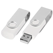 4GB Twister USB Drive in White/Silver