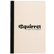 Logo branded A5 Sugarcane Notebook in Black with a design from Total Merchandise