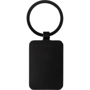 Personalisable Oblong Metal and Bamboo Keyring in Black/Natural branded with your company logo
