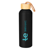Branded Recycled Aluminium Aluma Bottle in Black with a design from Ttoal Merchandise
