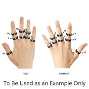 An image to show the different sizes available in the Smart Fitness Ring