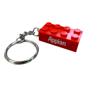 Red personalised Building Brick Keyring by Total Merchandise