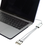 Lifestyle image of the USB-C 6 Way Light Up Charger with a design from Total Merchandise